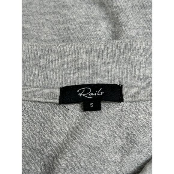 Rails Sweatshirt Womens Small Heather Grey Ryan Lace Up Cotton Grunge Lounge - Picture 6 of 11